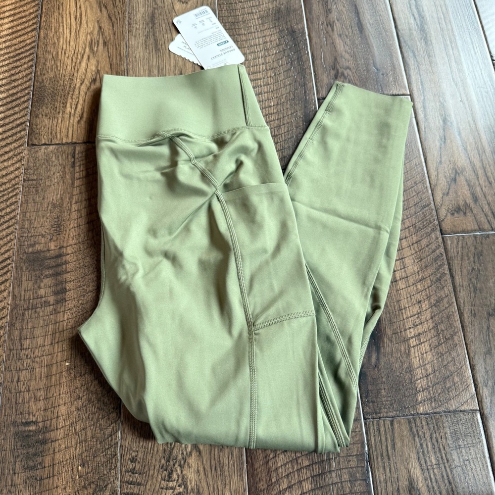 Phoenix Prague Pocket Legging Sage Green High Rise Compression Pockets XL NWT